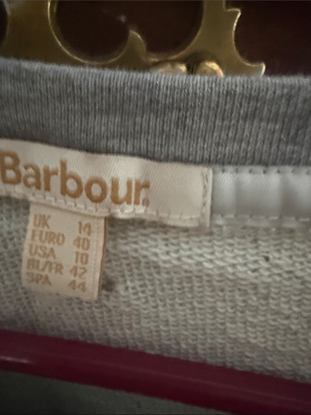 Barbour Grey Sweatshirt with Navy and Orange Fish Motif - Picture 2 of 5